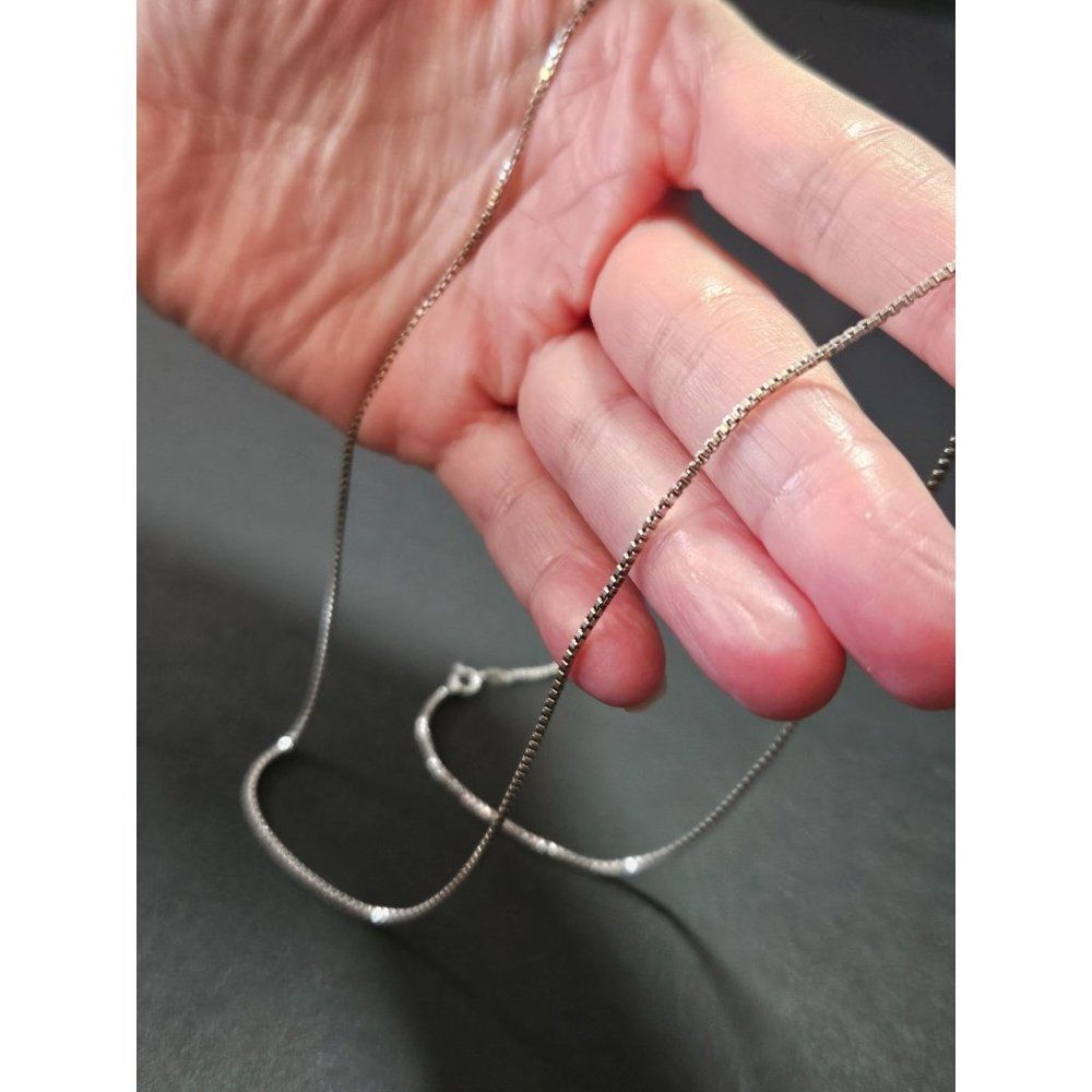 Sterling silver box link necklace 24" - Picture 2 of 12